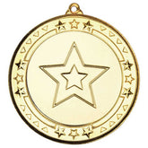 TRI STAR MEDAL (2in CENTRE) GOLD - 2.75in - Optimum Teamwear