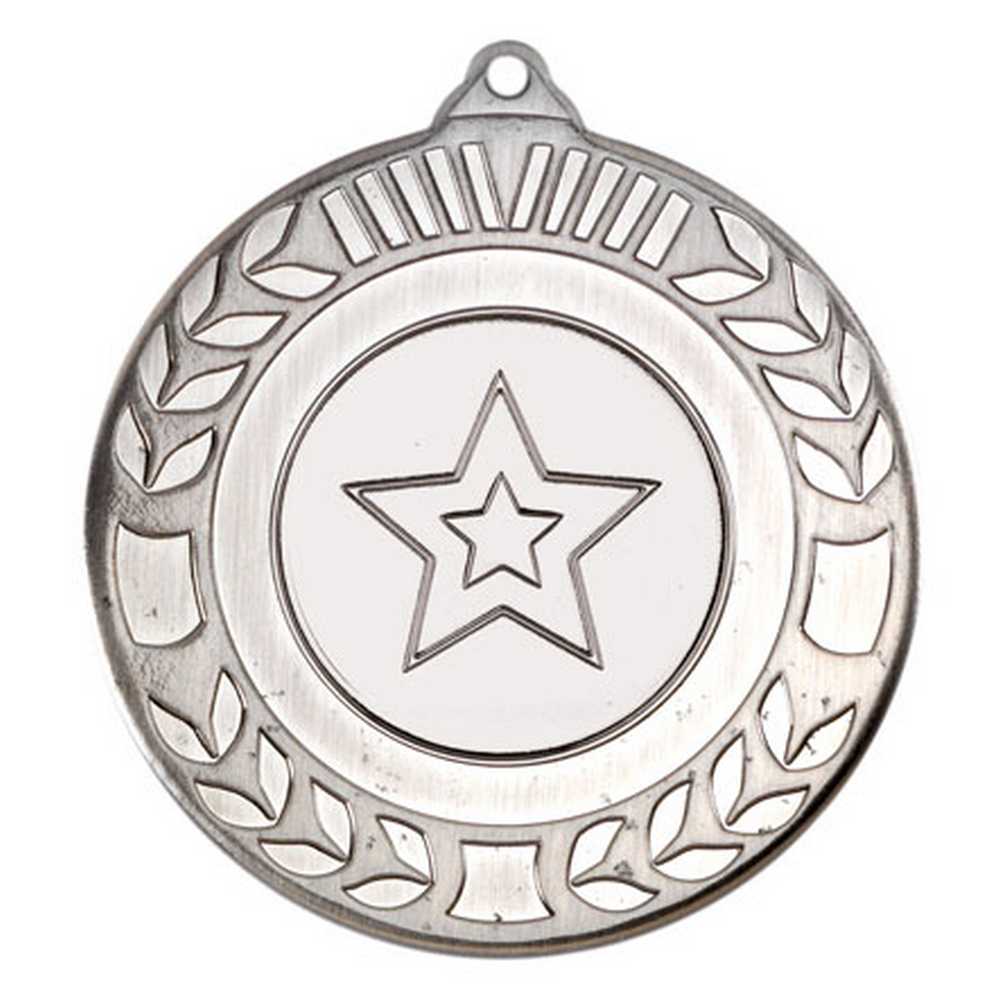 WREATH MEDAL (1in CENTRE) ANTIQUE SILVER - 2in - Optimum Teamwear