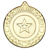 WREATH MEDAL (1in CENTRE) GOLD - 2in - Optimum Teamwear