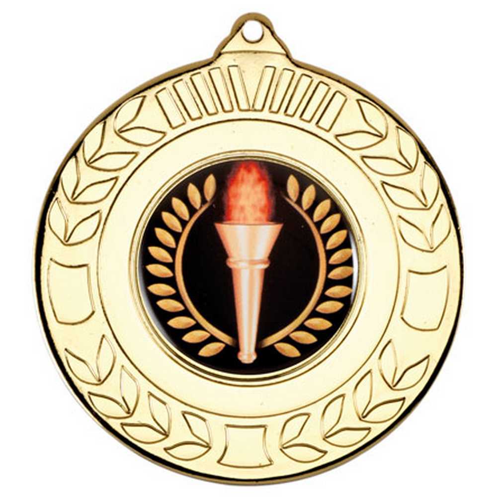 WREATH MEDAL (1in CENTRE) GOLD - 2in - Optimum Teamwear