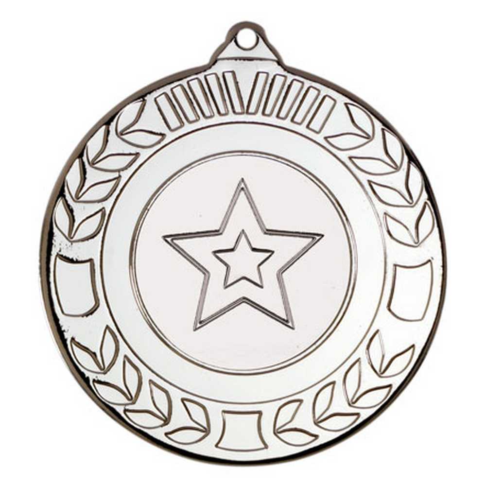 WREATH MEDAL (1in CENTRE) SILVER - 2in - Optimum Teamwear