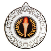 WREATH MEDAL (1in CENTRE) SILVER - 2in - Optimum Teamwear