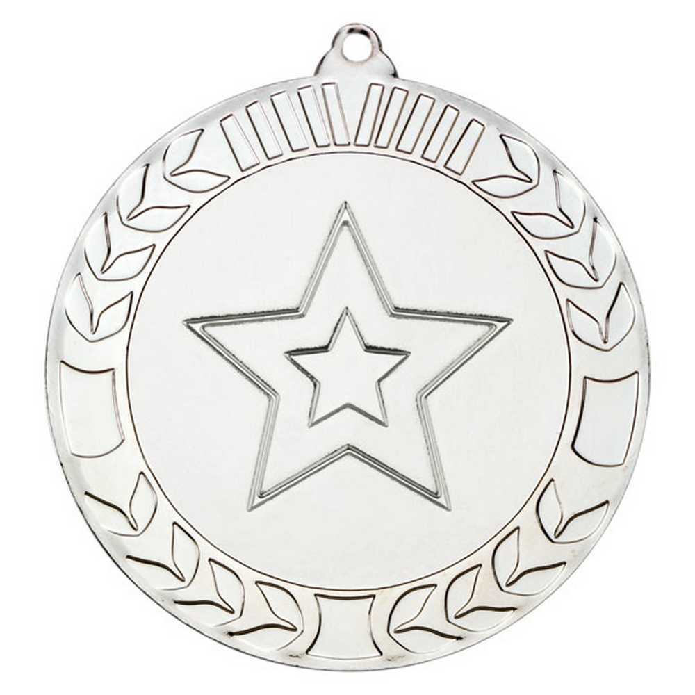 WREATH MEDAL (2in CENTRE) SILVER - 2.75in - Optimum Teamwear