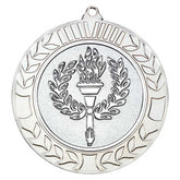 WREATH MEDAL (2in CENTRE) SILVER - 2.75in - Optimum Teamwear