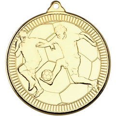 FOOTBALL 'MULTI LINE' MEDAL GOLD - 2in - Optimum Teamwear