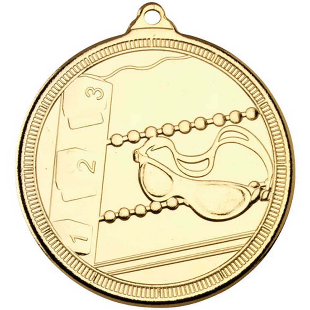 SWIMMING 'MULTI LINE' MEDAL GOLD - 2in - Optimum Teamwear
