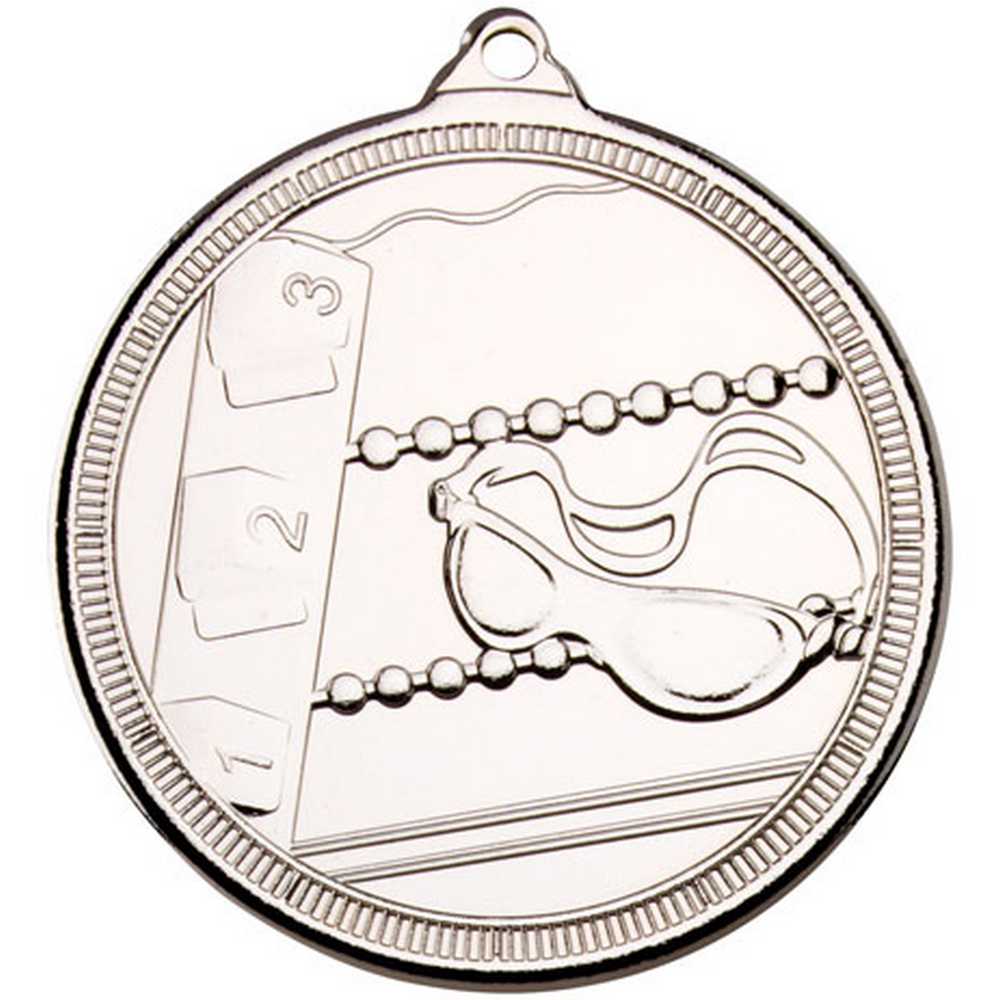 SWIMMING 'MULTI LINE' MEDAL SILVER - 2in - Optimum Teamwear