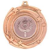 STAR CYCLONE MEDAL (1in CENTRE) BRONZE - 2in - Optimum Teamwear