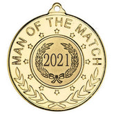 FOOTBALL 'MAN OF THE MATCH' MEDAL (1in CENTRE) - 2in - Optimum Teamwear