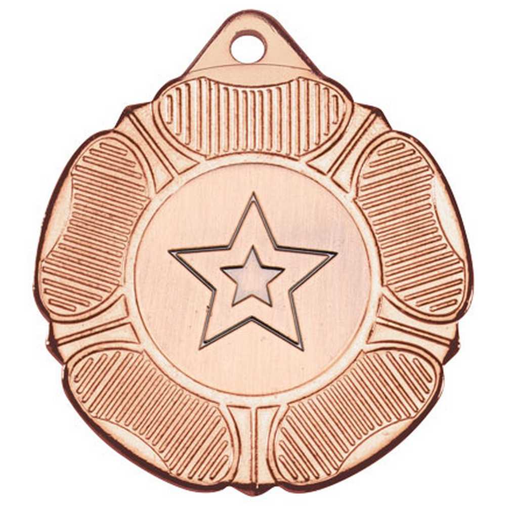 TUDOR ROSE MEDAL (1in CENTRE) BRONZE - 2in - Optimum Teamwear