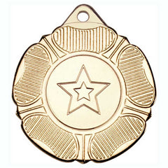 TUDOR ROSE MEDAL (1in CENTRE) GOLD - 2in - Optimum Teamwear
