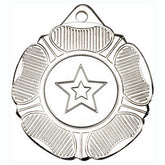 TUDOR ROSE MEDAL (1in CENTRE) SILVER - 2in - Optimum Teamwear