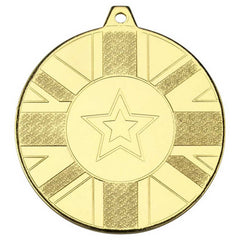 UNION FLAG MEDAL (1in CENTRE) GOLD - 2in - Optimum Teamwear