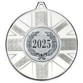 UNION FLAG MEDAL (1in CENTRE) SILVER - 2in - Optimum Teamwear