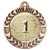 WREATH MEDAL EXTRA THICK (2in CENTRE) ANTIQUE GOLD - 2.75in - Optimum Teamwear