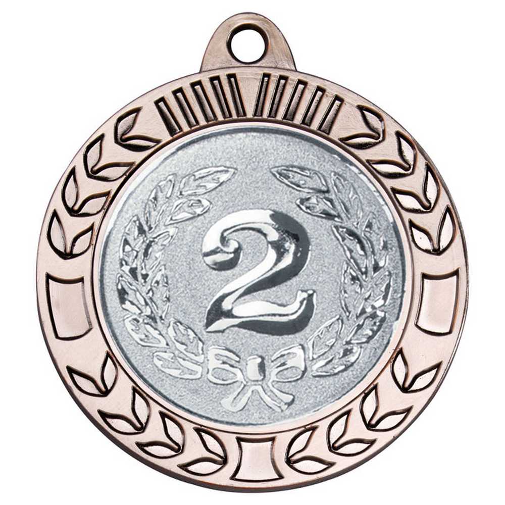 WREATH MEDAL EXTRA THICK (2in CENTRE) ANTIQUE SILVER - 2.75in - Optimum Teamwear