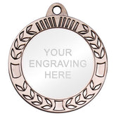 WREATH MEDAL EXTRA THICK (2in CENTRE) ANTIQUE SILVER - 2.75in - Optimum Teamwear