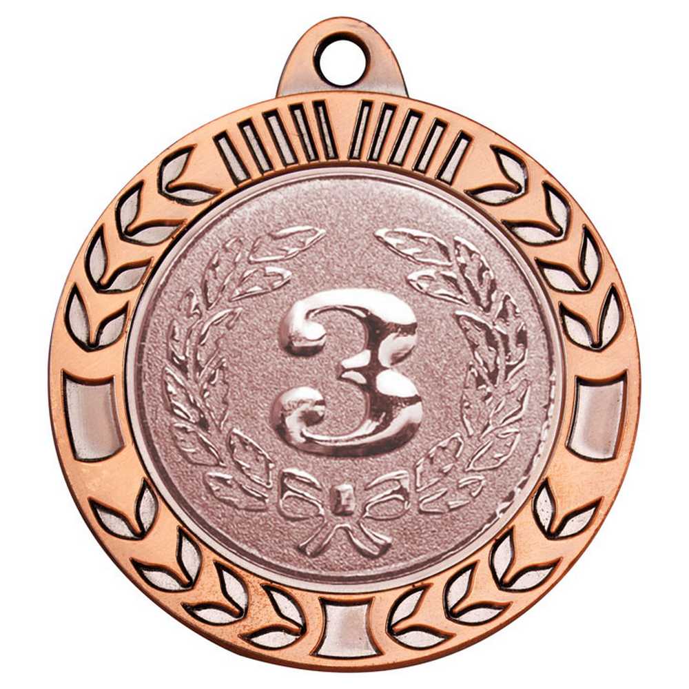 WREATH MEDAL EXTRA THICK (2in CENTRE) BRONZE - 2.75in - Optimum Teamwear
