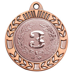 WREATH MEDAL EXTRA THICK (2in CENTRE) BRONZE - 2.75in