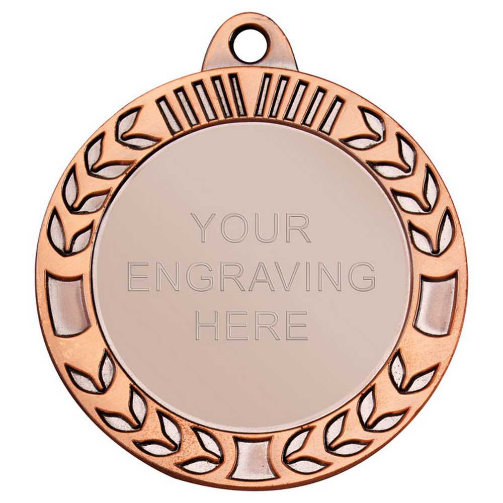 WREATH MEDAL EXTRA THICK (2in CENTRE) BRONZE - 2.75in - Optimum Teamwear