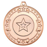 TRI STAR MEDAL (1in CENTRE) BRONZE - 2in - Optimum Teamwear