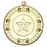 TRI STAR MEDAL (1in CENTRE) GOLD - 2in - Optimum Teamwear