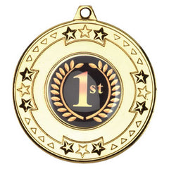TRI STAR MEDAL (1in CENTRE) GOLD - 2in - Optimum Teamwear