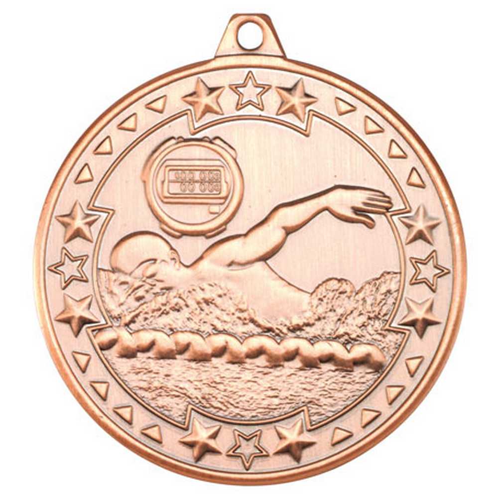 SWIMMING TRI STAR MEDAL BRONZE - 2in - Optimum Teamwear