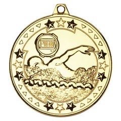 SWIMMING TRI STAR MEDAL GOLD - 2in - Optimum Teamwear