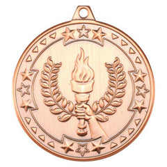VICTORY TORCH TRI STAR MEDAL - BRONZE 2in - Optimum Teamwear