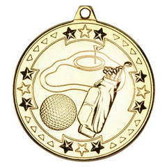 GOLF TRI STAR MEDAL GOLD - 2in - Optimum Teamwear