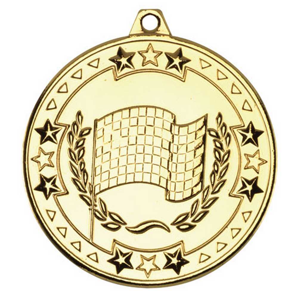 MOTOR SPORT TRI STAR MEDAL GOLD - 2in - Optimum Teamwear