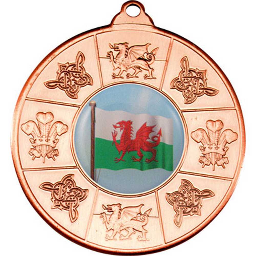 WALES MEDAL (1in CENTRE) BRONZE - 2in - Optimum Teamwear