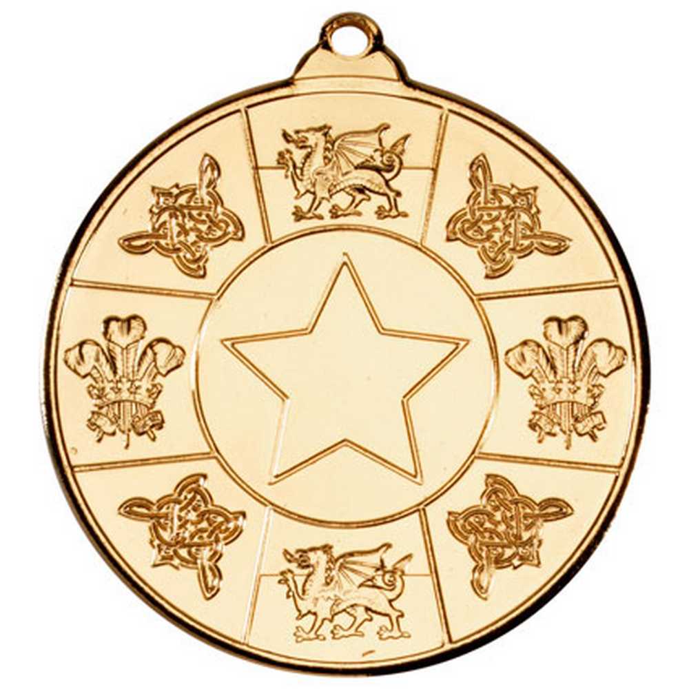 WALES MEDAL (1in CENTRE) GOLD - 2in - Optimum Teamwear