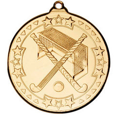 HOCKEY TRI STAR MEDAL GOLD - 2in - Optimum Teamwear
