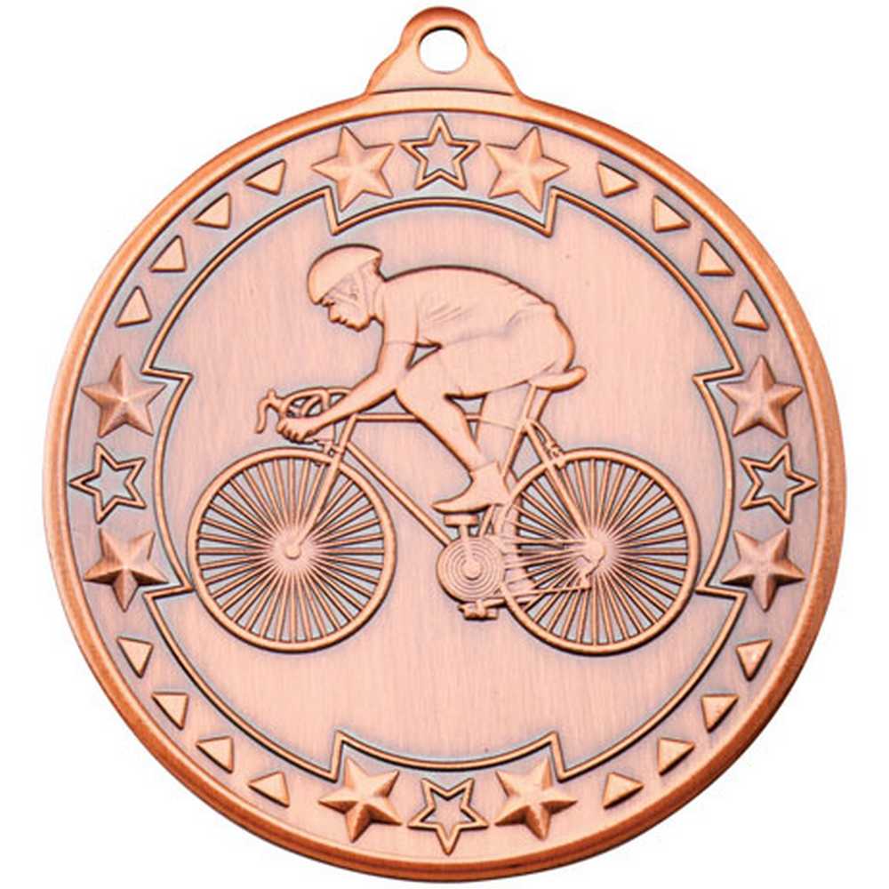 CYCLING TRI STAR MEDAL BRONZE - 2in - Optimum Teamwear