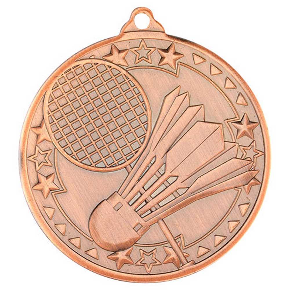 BADMINTON TRI STAR MEDAL BRONZE - 2in - Optimum Teamwear