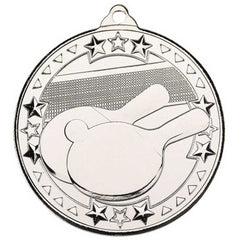 TABLE TENNIS TRI STAR MEDAL SILVER - 2in - Optimum Teamwear