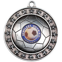 FOOTBALL MEDAL LARGE (1in CENTRE) ANTIQUE SILVER - 2.75in - Optimum Teamwear