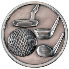 GOLF CLUBS MEDALLION ANTIQUE SILVER - 2.75in - Optimum Teamwear