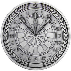 DARTS MEDALLION ANTIQUE SILVER - 2.75in - Optimum Teamwear