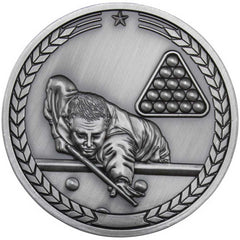 POOL/SNOOKER MEDALLION ANTIQUE SILVER - 2.75in - Optimum Teamwear