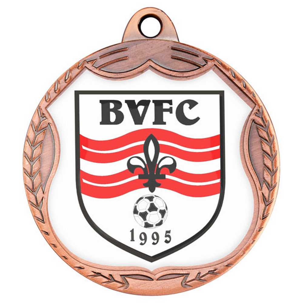 WREATH MEDAL (TAKES SP-SHIELD CENTRE) BRONZE - 2.75in - Optimum Teamwear