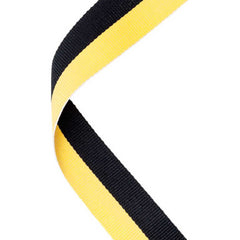 MEDAL RIBBON BLACK/YELLOW - 30 X 0.875in - Optimum Teamwear