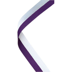MEDAL RIBBON PURPLE/WHITE - 30 X 0.875in - Optimum Teamwear