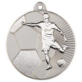 FOOTBALL TWO COLOUR MEDAL MATT SILVER/SILVER - 2in - Optimum Teamwear