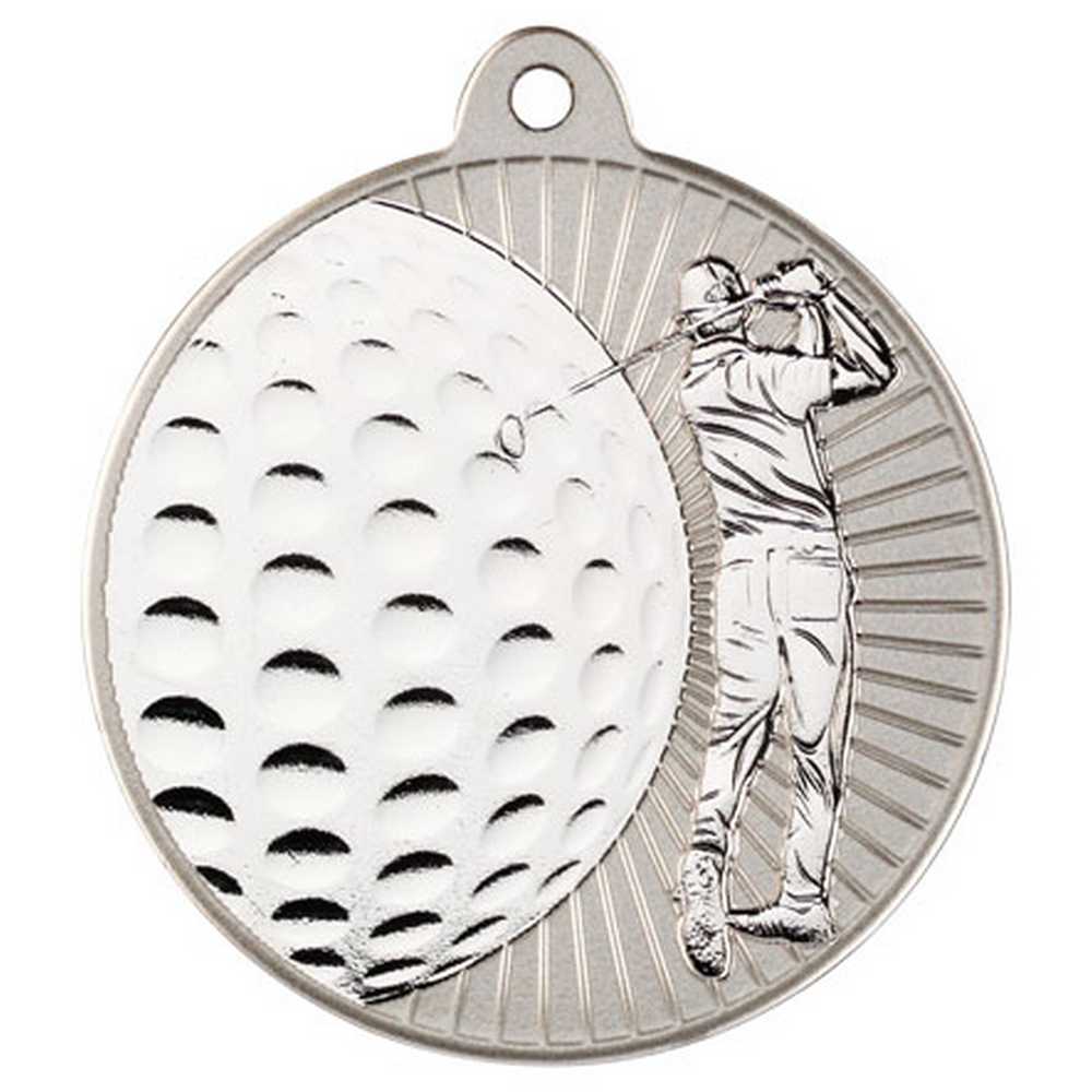 GOLF TWO COLOUR MEDAL MATT SILVER/SILVER - 2in - Optimum Teamwear
