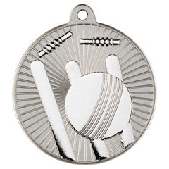 CRICKET TWO COLOUR MEDAL MATT SILVER/SILVER - 2in - Optimum Teamwear