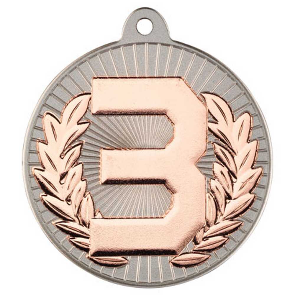 TWO COLOUR MEDAL 3RD MATT SILVER/BRONZE - 2in - Optimum Teamwear