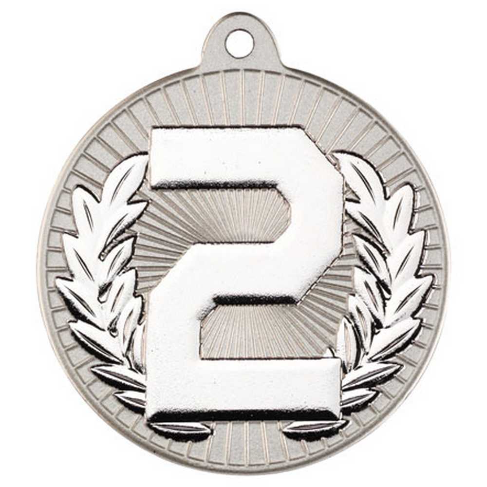 TWO COLOUR MEDAL 2ND MATT SILVER/SILVER - 2in - Optimum Teamwear